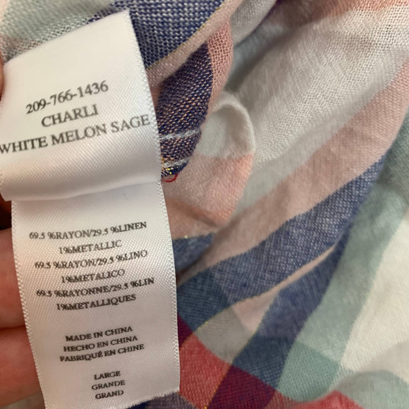 NWT Rails Charli Plaid Button Down Blouse Shirt L - Picture 9 of 12